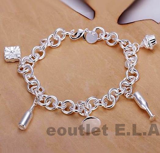 PARTY CHARMS SILVER BRACELET-21cm